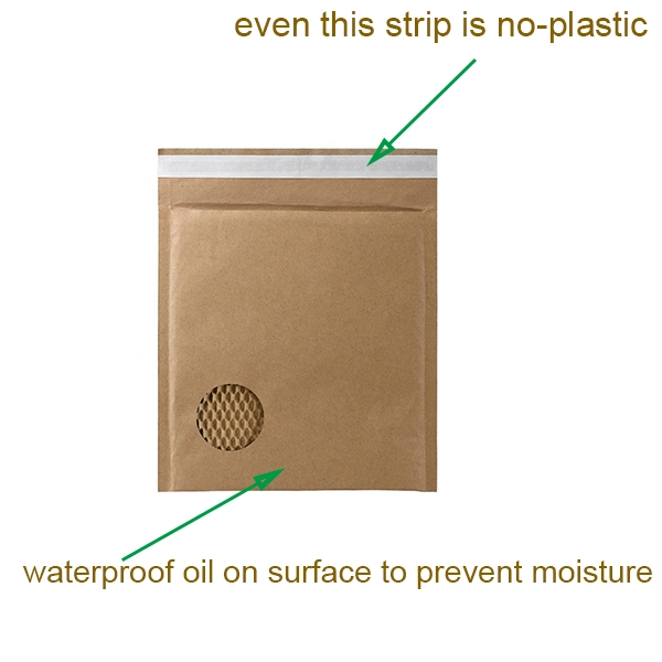 Le nid d'abeilles fait sur commande en gros de Papier d'emballage d'impression a ridé enveloppe compostable d'annonce de bulle de papier d'annonce d'enveloppe la poly